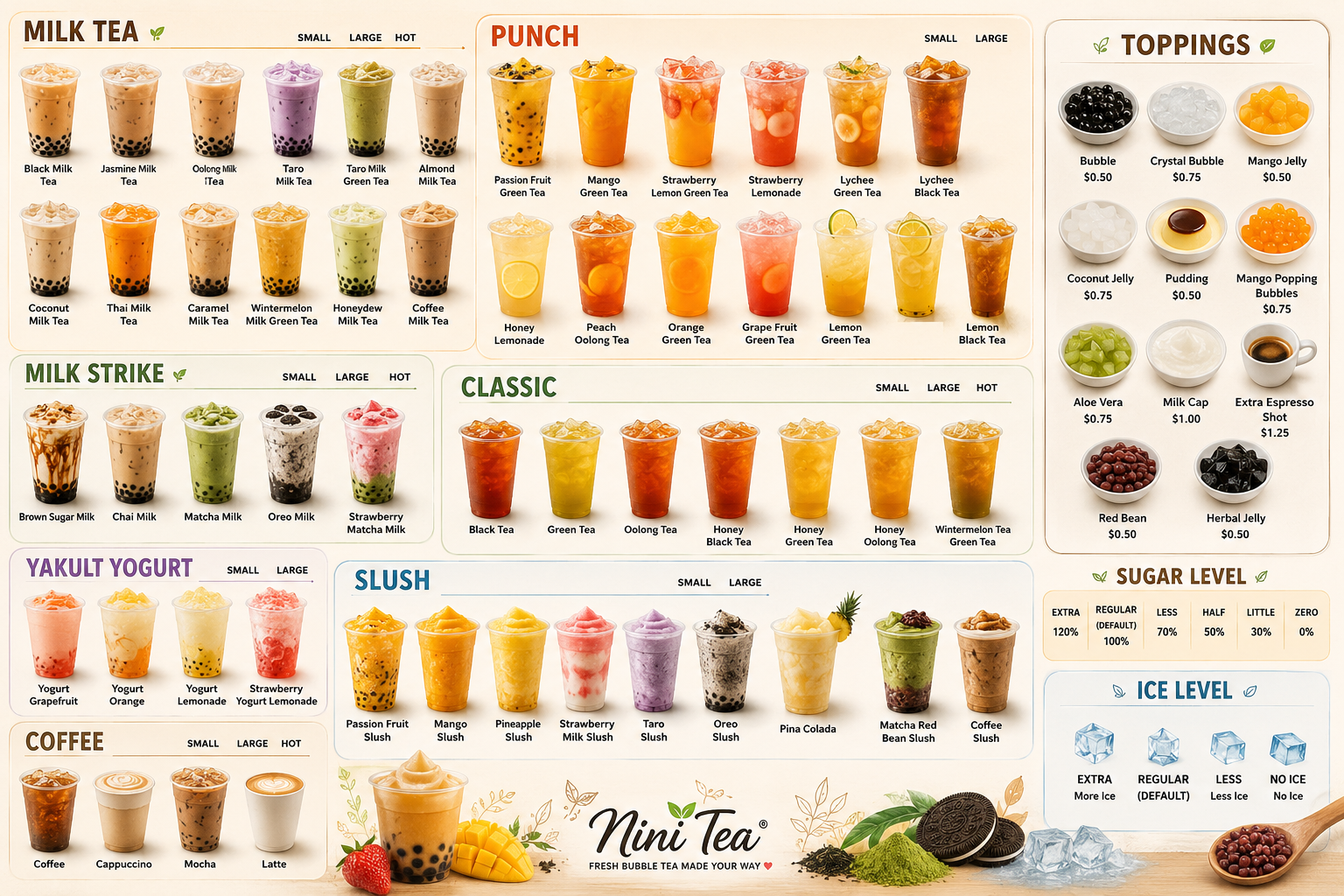Nini Tea Featured Drinks